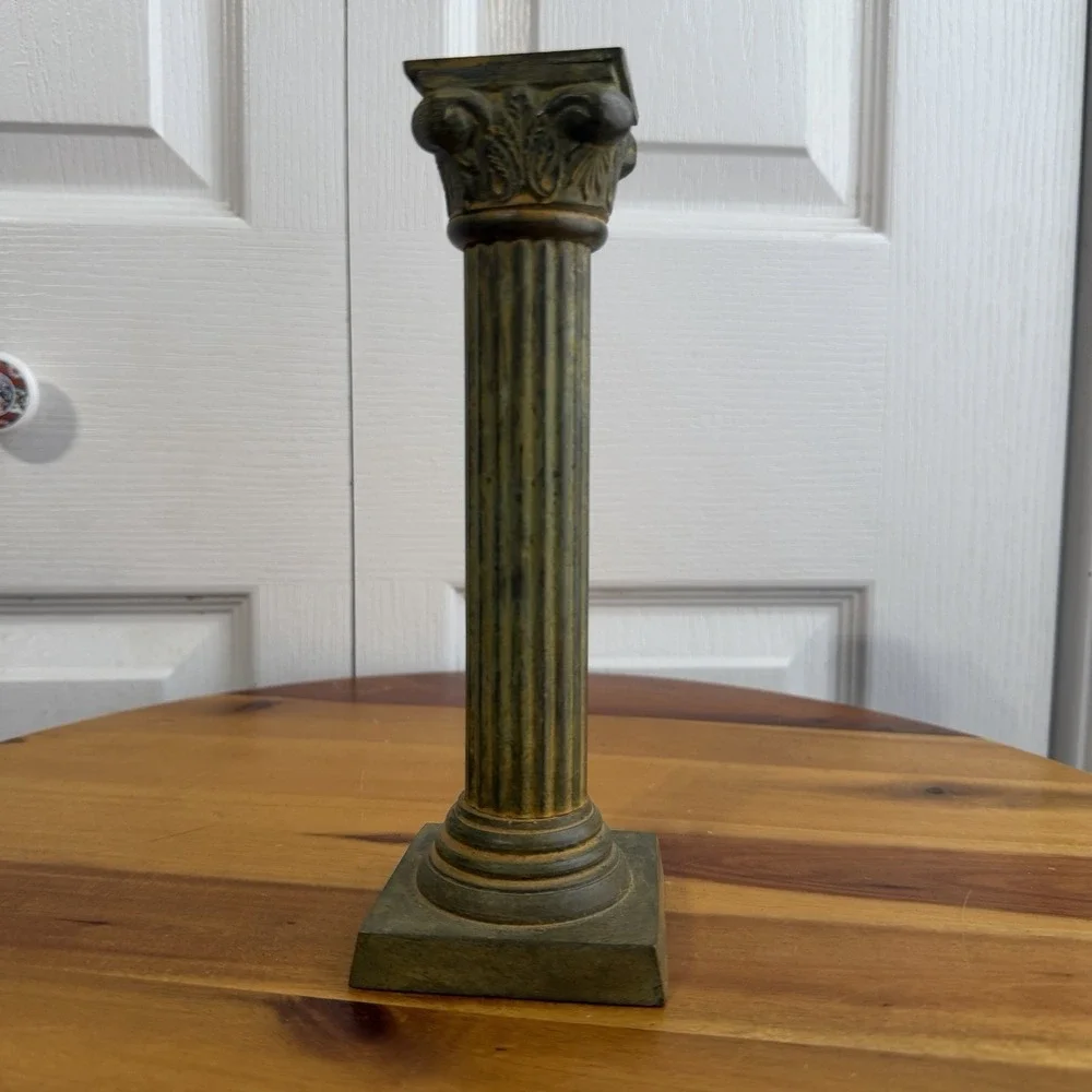 Vintage Greek Neoclassical Corinthian Column Candle Stick Holder